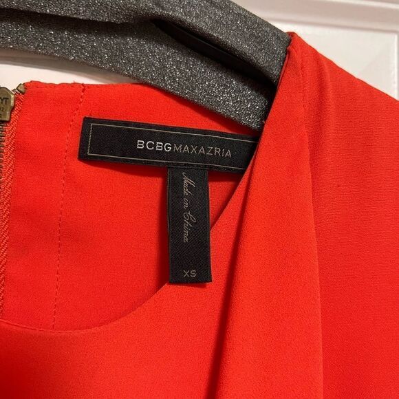 BCBG MaxAzria mini dress, color orange red, great condition, size XS - Picture 4 of 5